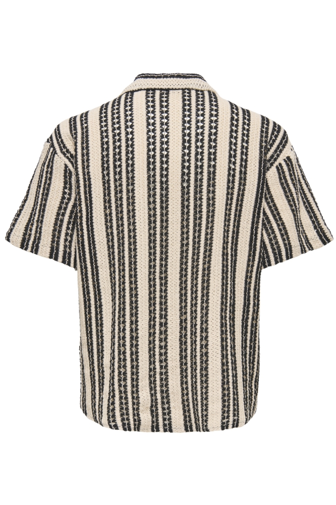 ONSDANI CROCHET SS SHIRT 22030511 CLOUD DANCER/BLACK